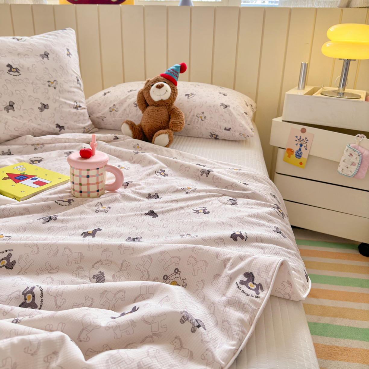 91家纺网 家纺一手货源 找家纺 寐居家纺 2026新款清爽凉感丝夏被夏凉被空调被 童梦木马