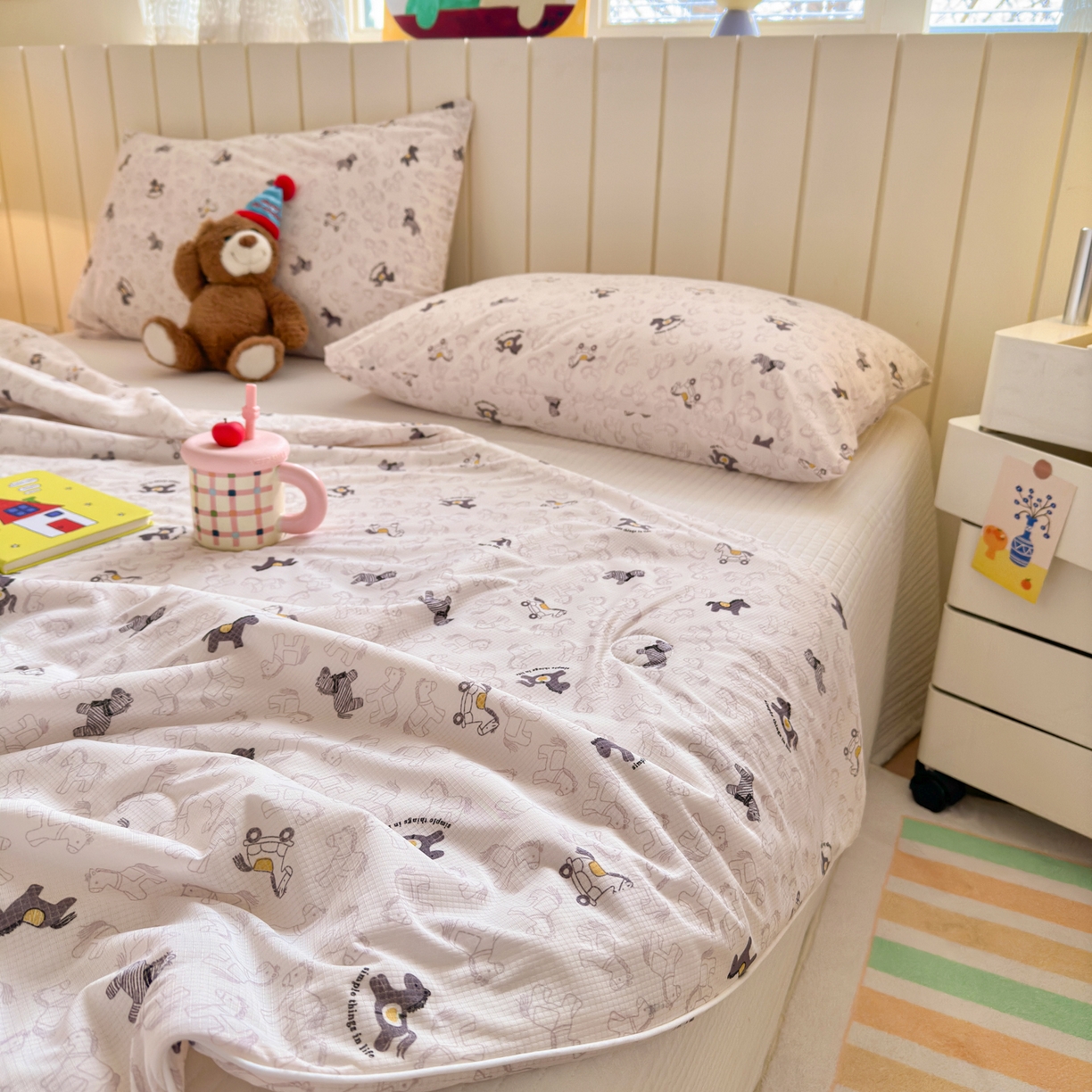 91家纺网 家纺一手货源 找家纺 寐居家纺 2026新款清爽凉感丝夏被夏凉被空调被 童梦木马