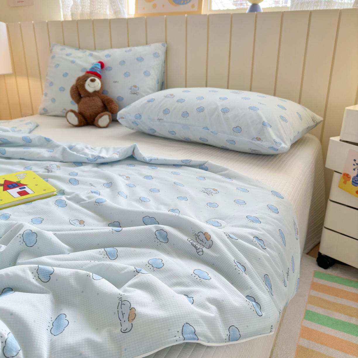 91家纺网 家纺一手货源 找家纺 寐居家纺 2026新款清爽凉感丝夏被夏凉被空调被 云眠小象