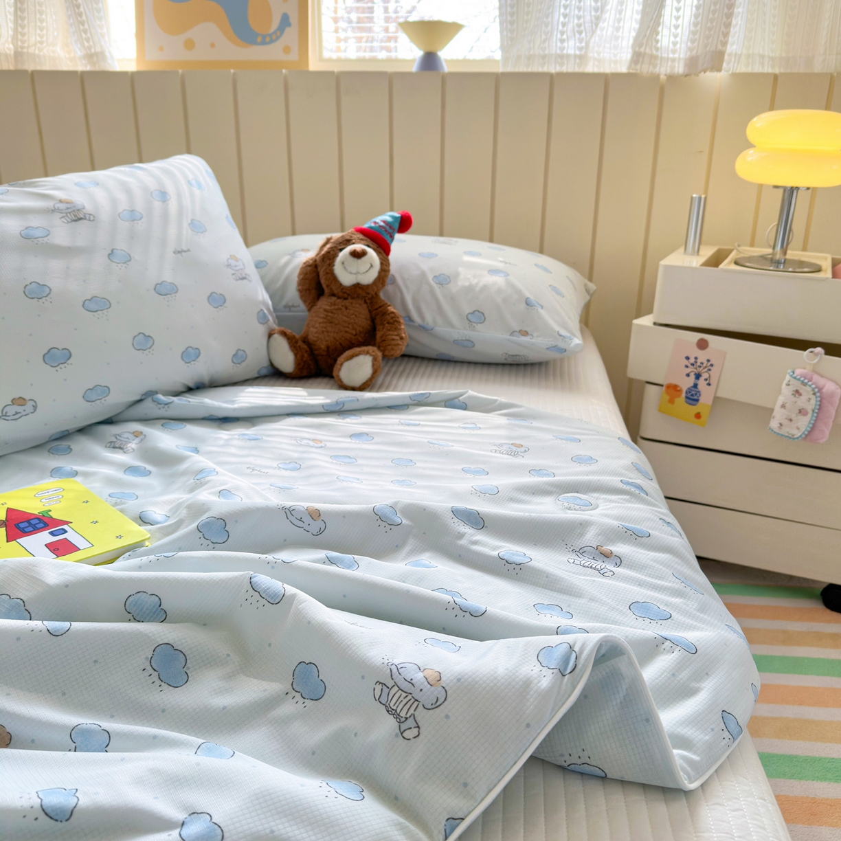 91家纺网 家纺一手货源 找家纺 寐居家纺 2026新款清爽凉感丝夏被夏凉被空调被 云眠小象