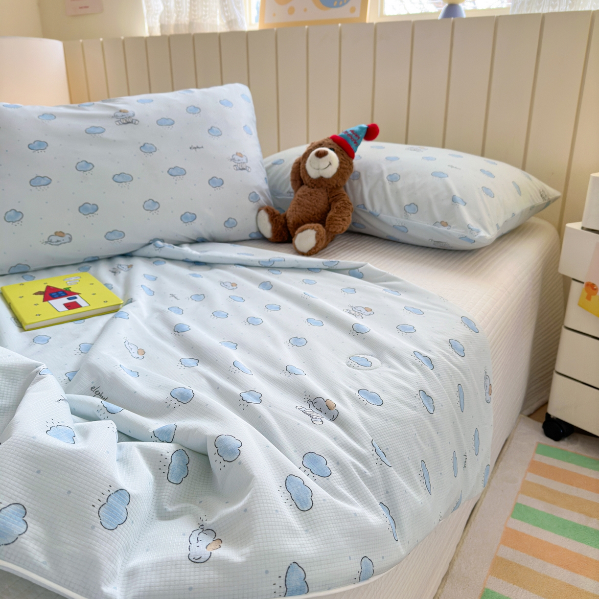 91家纺网 家纺一手货源 找家纺 寐居家纺 2026新款清爽凉感丝夏被夏凉被空调被 云眠小象