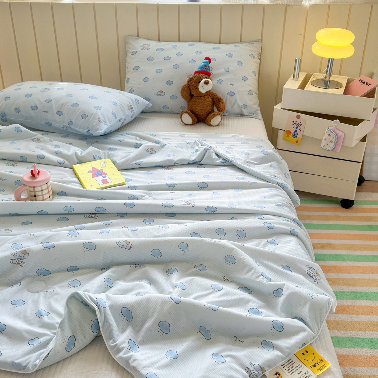 91家纺网 家纺一手货源 找家纺 寐居家纺 2026新款清爽凉感丝夏被夏凉被空调被 云眠小象