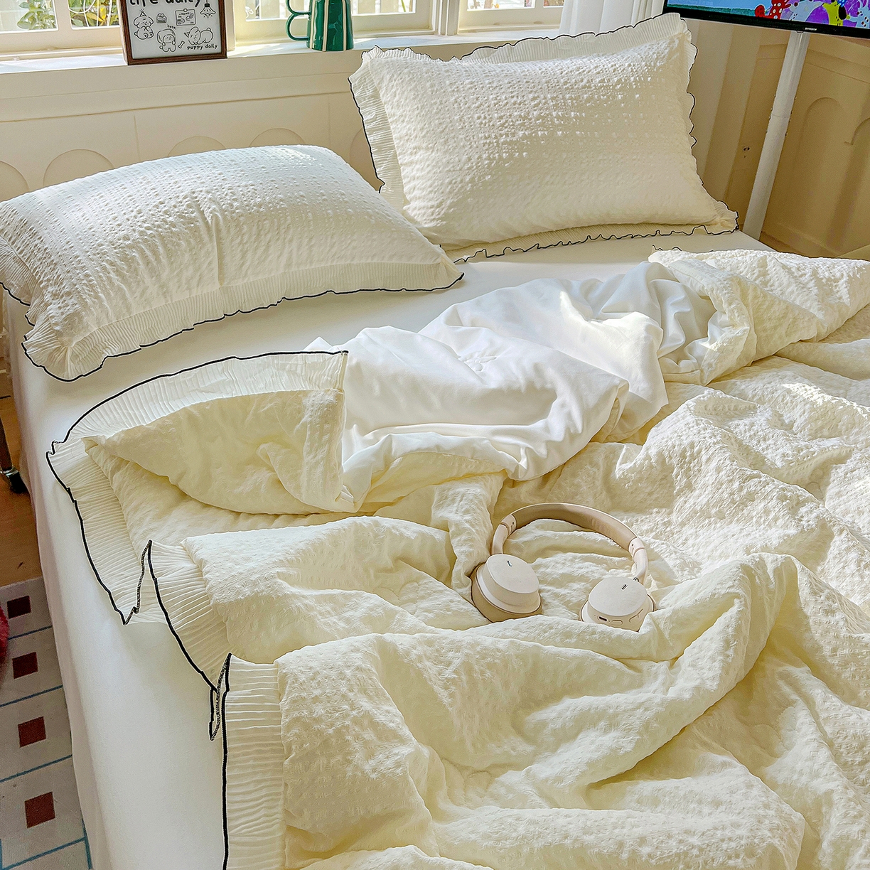 91家纺网 家纺一手货源 找家纺 （总）寐居家纺 2026新款A类韩式提花泡芙夏被夏凉被空调被