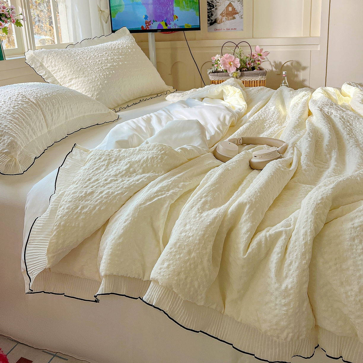 91家纺网 家纺一手货源 找家纺 （总）寐居家纺 2026新款A类韩式提花泡芙夏被夏凉被空调被