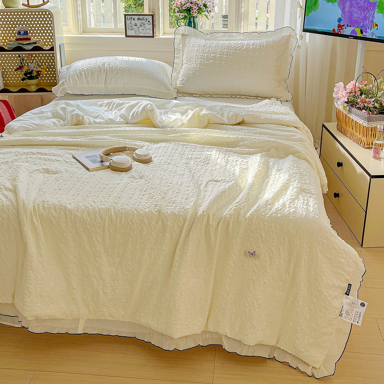 91家纺网 家纺一手货源 找家纺 （总）寐居家纺 2026新款A类韩式提花泡芙夏被夏凉被空调被