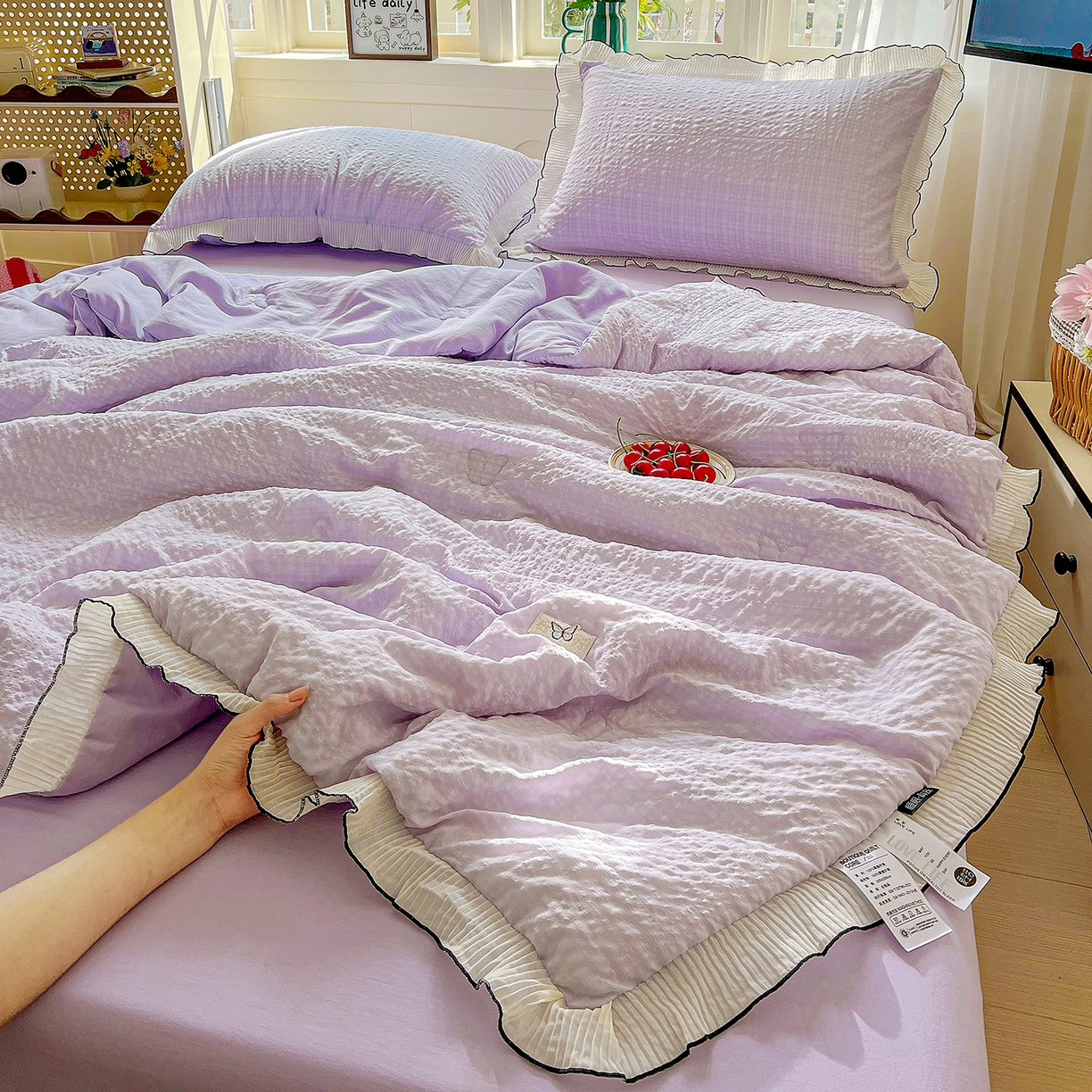 91家纺网 家纺一手货源 找家纺 （总）寐居家纺 2026新款A类韩式提花泡芙夏被夏凉被空调被