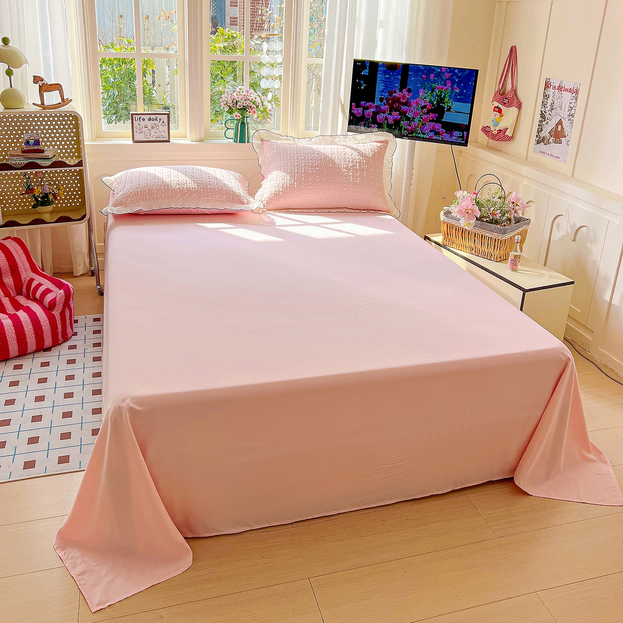 91家纺网 家纺一手货源 找家纺 寐居家纺 2026新款A类韩式提花泡芙夏被夏凉被空调被 桃桃泡芙