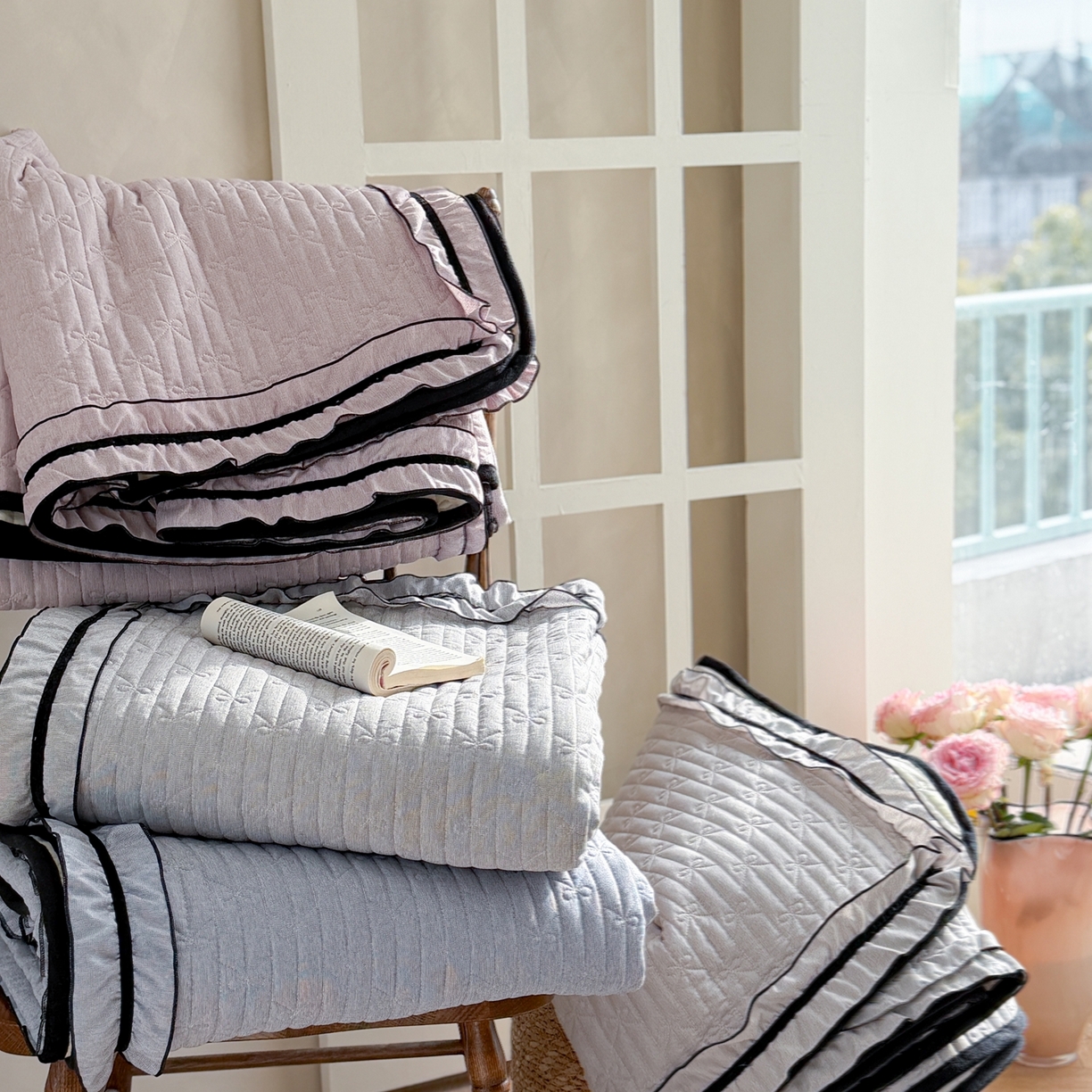 91家纺网 家纺一手货源 找家纺 寐居家纺 2026新款雨露麻夏被床盖四件套 组合图仅供展示-不可下单