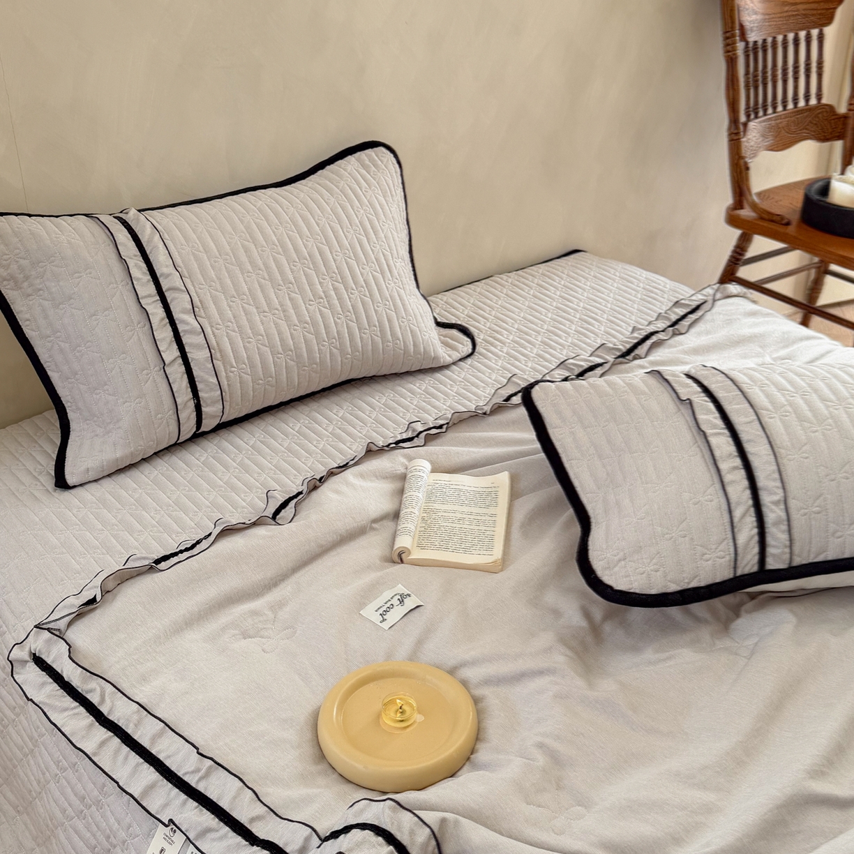 91家纺网 家纺一手货源 找家纺 寐居家纺 2026新款雨露麻夏被床盖四件套 雨露-奶茶棕