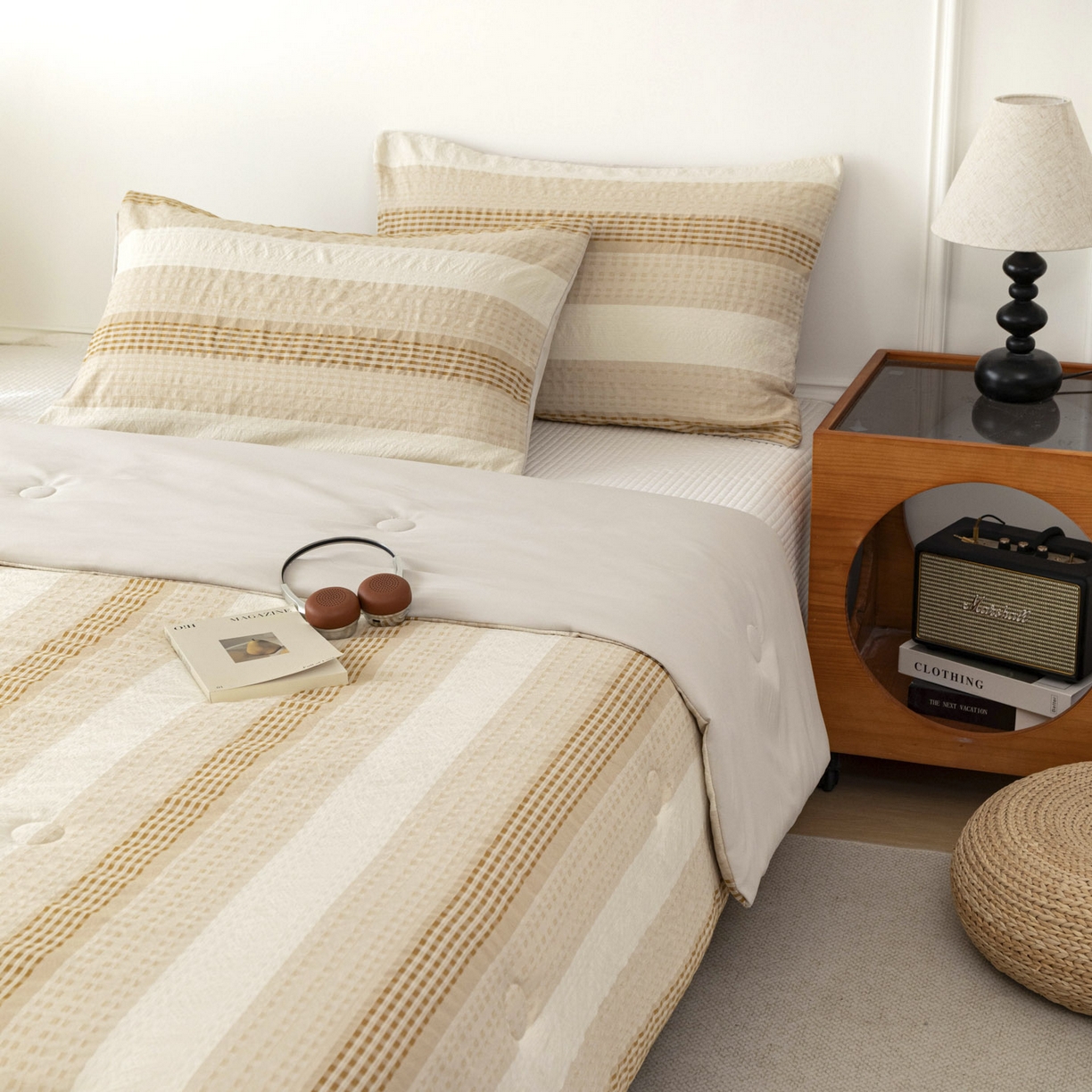 91家纺网 家纺一手货源 找家纺 寐居家纺 2026新款柔软素织提花夏被夏凉被空调被 素织·浅咖