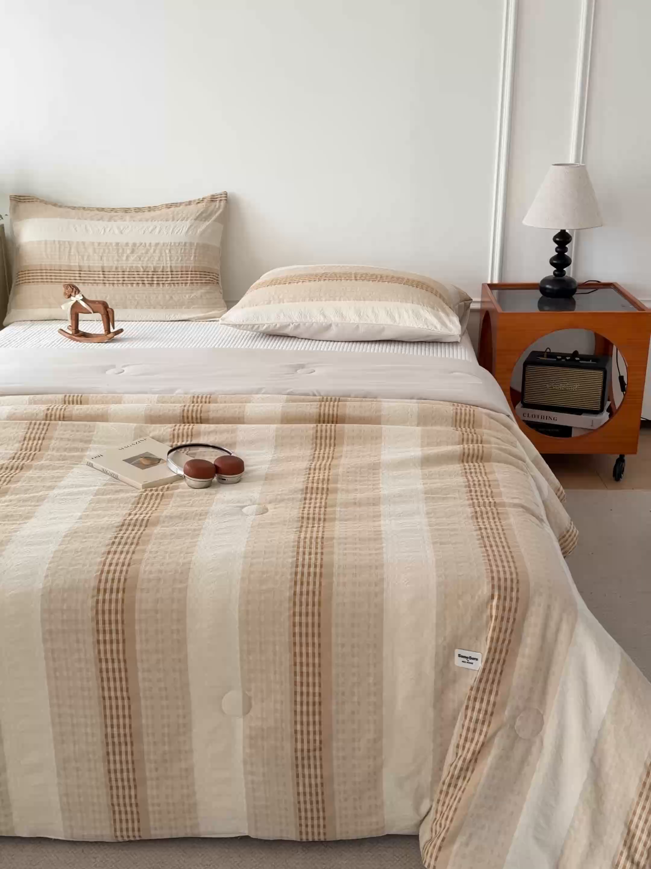 91家纺网 家纺一手货源 找家纺 寐居家纺 2026新款柔软素织提花夏被夏凉被空调被 素织·浅咖