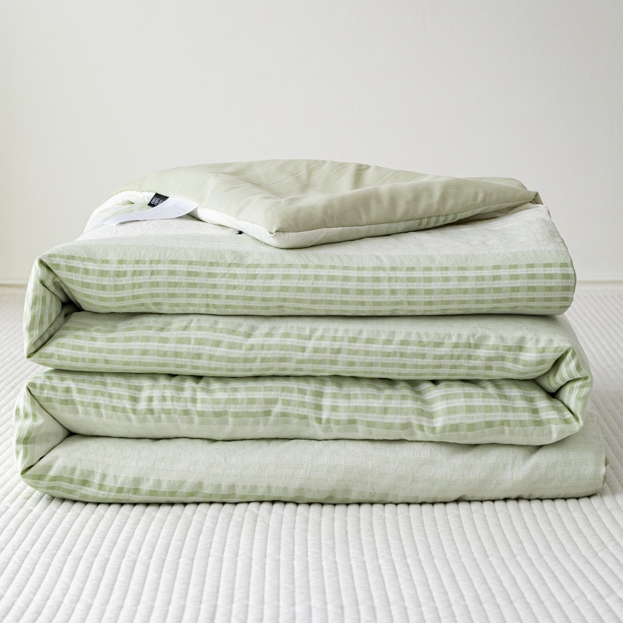 91家纺网 家纺一手货源 找家纺 寐居家纺 2026新款柔软素织提花夏被夏凉被空调被 素织·浅绿