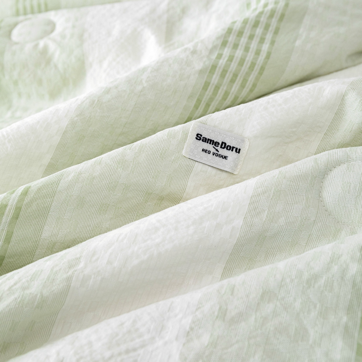 91家纺网 家纺一手货源 找家纺 寐居家纺 2026新款柔软素织提花夏被夏凉被空调被 素织·浅绿