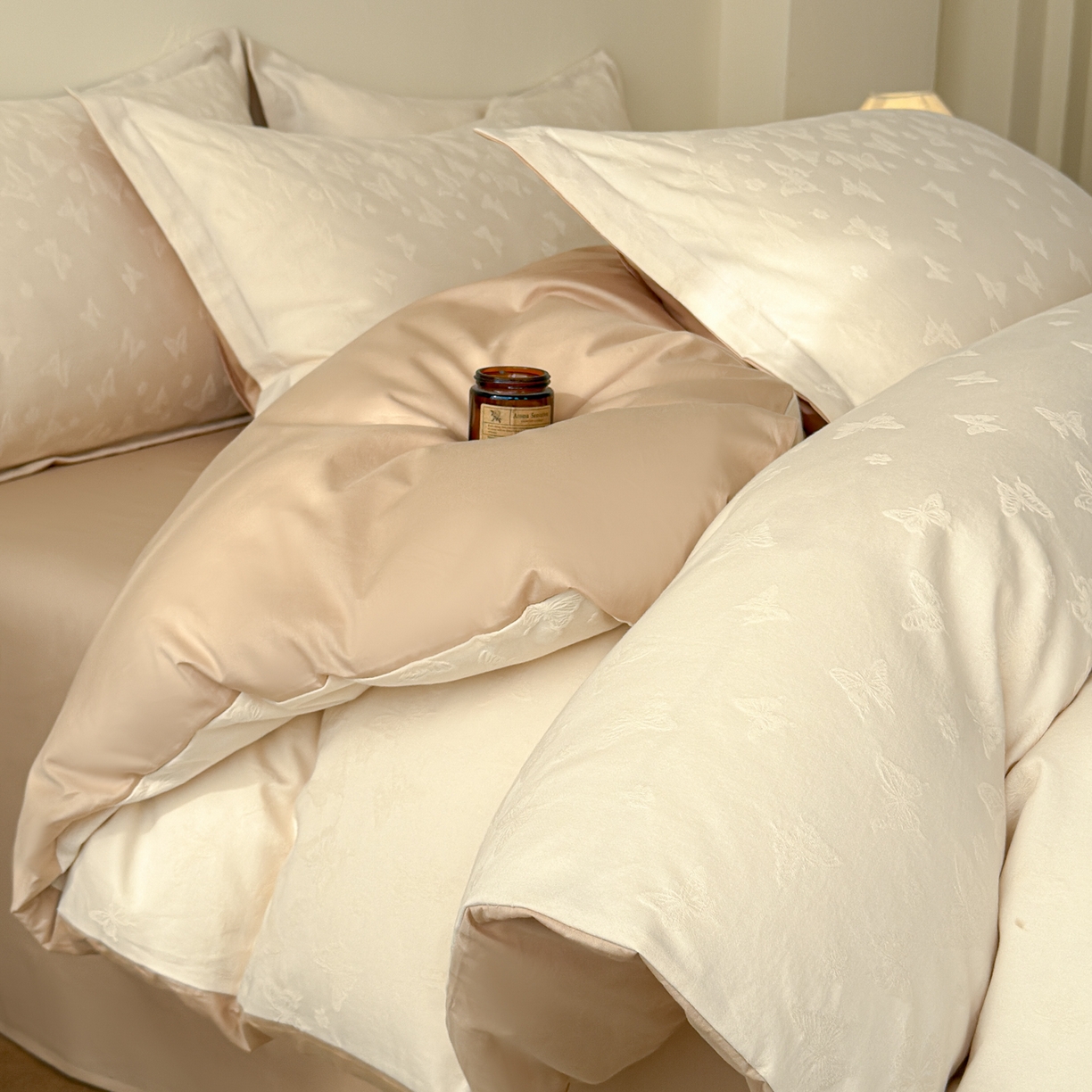 91家纺网 家纺一手货源 找家纺 （总）慕尚家纺 2026新款A类60支长绒棉纯棉提花贡缎大提花光泽绸缎感四件套