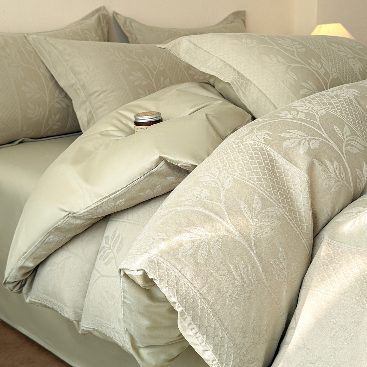 91家纺网 家纺一手货源 找家纺 （总）慕尚家纺 2026新款A类60支长绒棉纯棉提花贡缎大提花光泽绸缎感四件套