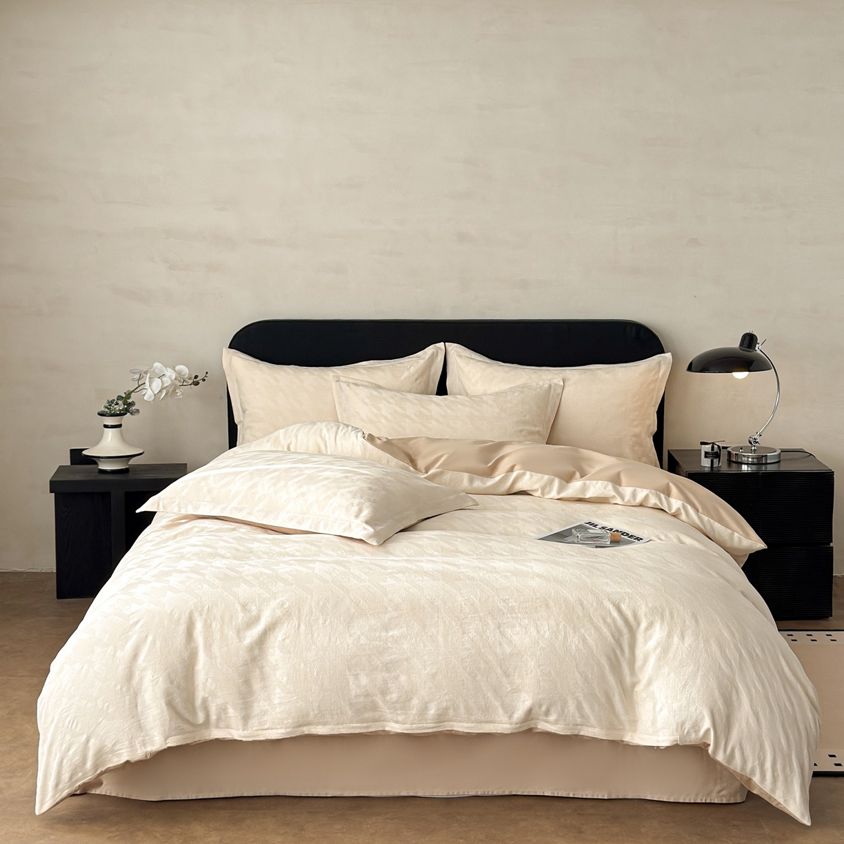 91家纺网 家纺一手货源 找家纺 （总）慕尚家纺 2026新款A类60支长绒棉纯棉提花贡缎大提花光泽绸缎感四件套