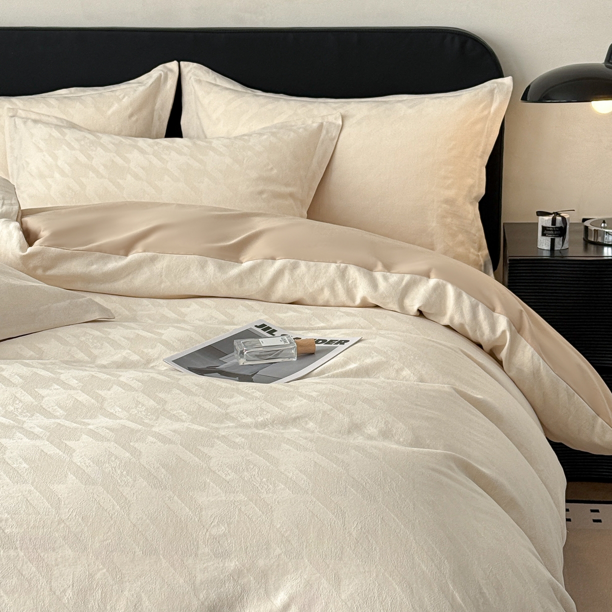 91家纺网 家纺一手货源 找家纺 （总）慕尚家纺 2026新款A类60支长绒棉纯棉提花贡缎大提花光泽绸缎感四件套