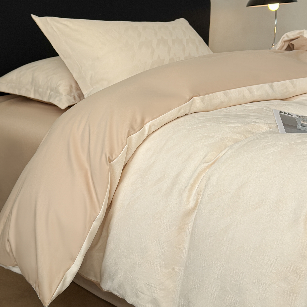 91家纺网 家纺一手货源 找家纺 （总）慕尚家纺 2026新款A类60支长绒棉纯棉提花贡缎大提花光泽绸缎感四件套