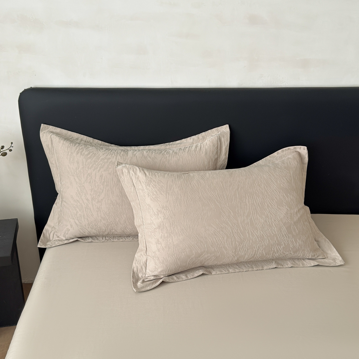 91家纺网 家纺一手货源 找家纺 慕尚家纺 2026新款A类60支长绒棉纯棉提花贡缎大提花光泽绸缎感四件套 如意卡其