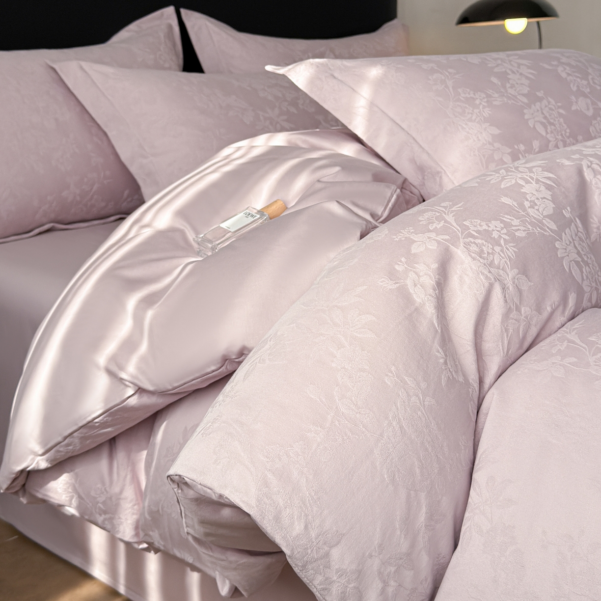 91家纺网 家纺一手货源 找家纺 （总）慕尚家纺 2026新款A类60支长绒棉纯棉提花贡缎大提花光泽绸缎感四件套