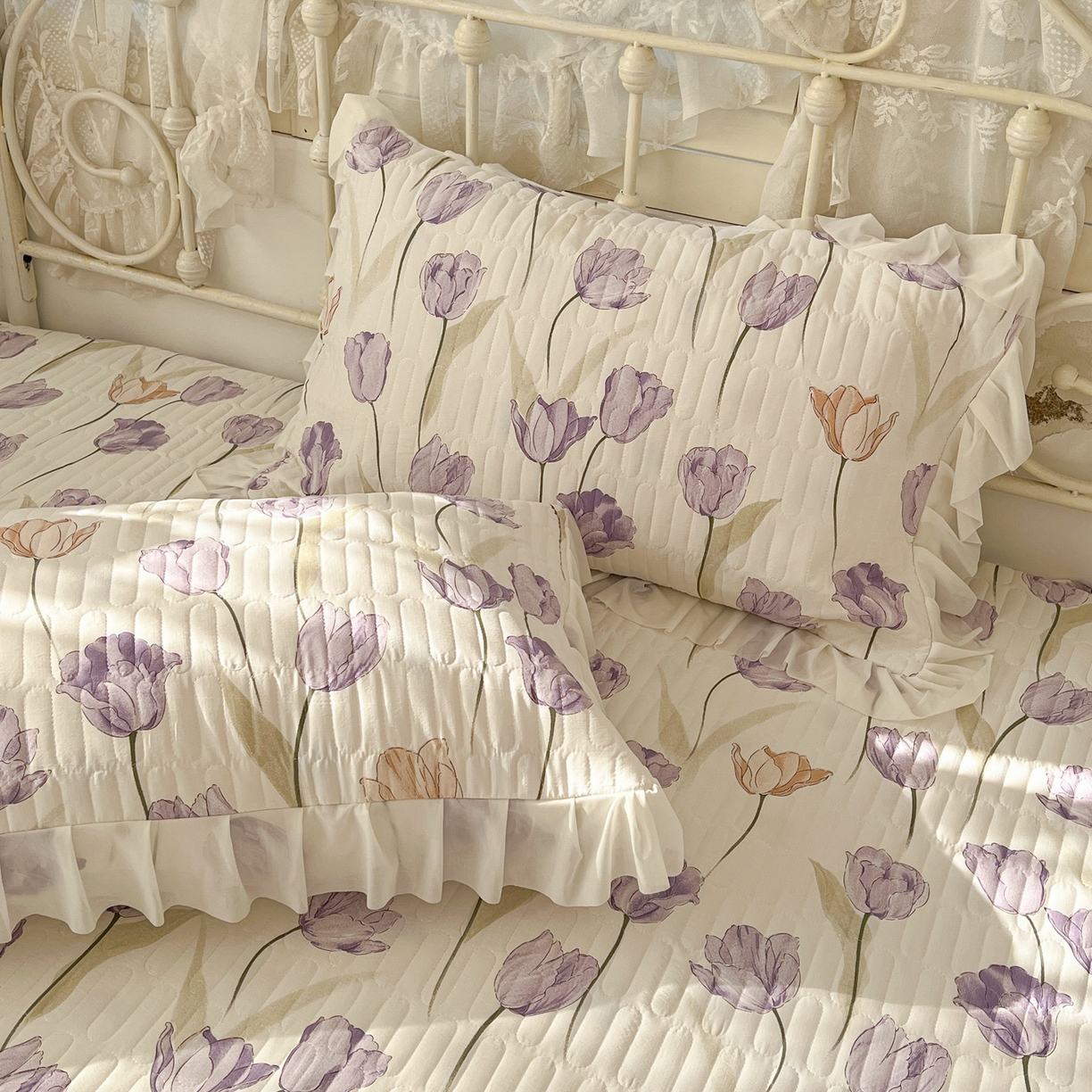 91家纺网 家纺一手货源 找家纺 （总）提花大世界 2026新款冰肤纱法式花边凉感夏被夏凉被空调被被套凉席三件套床盖夹棉四件套