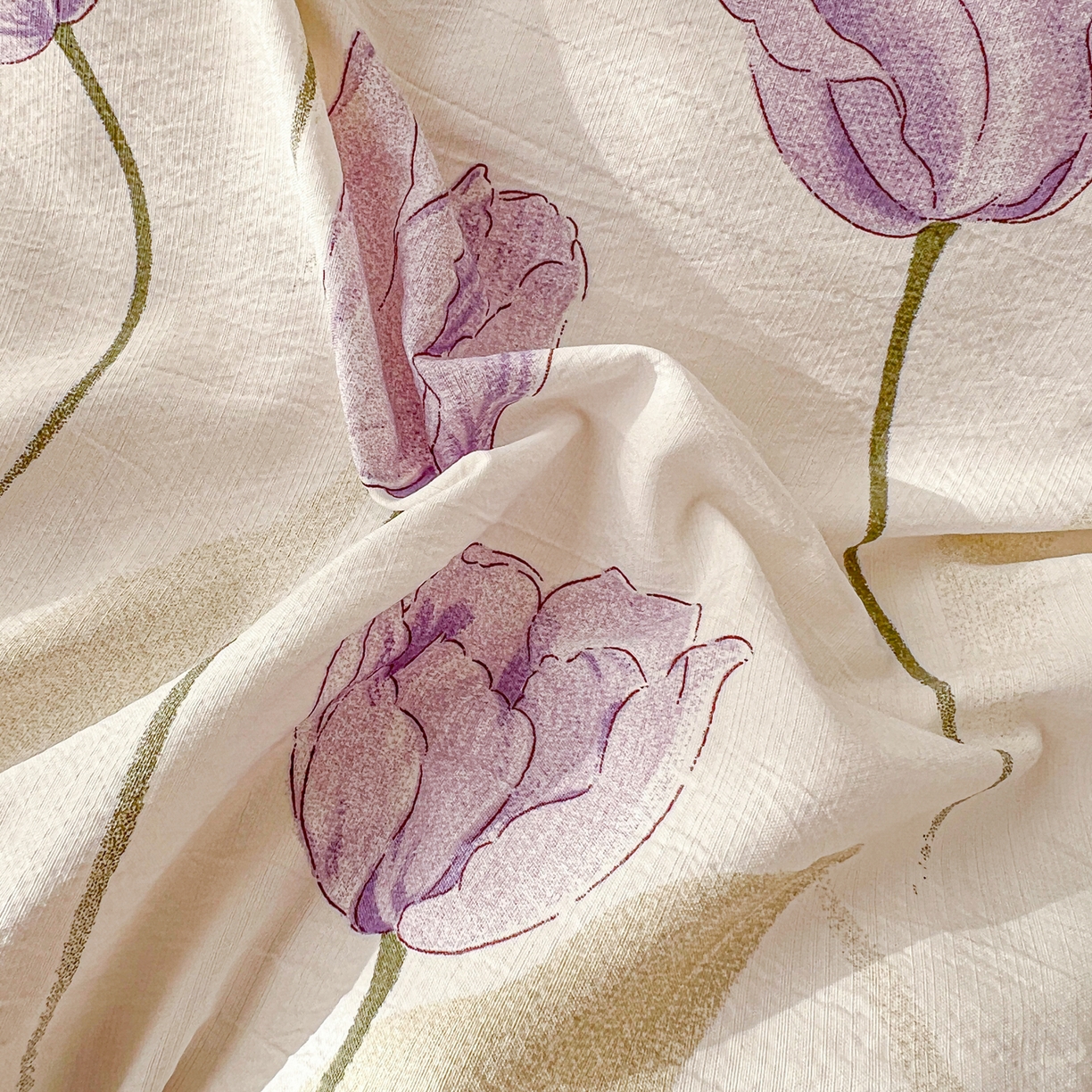 91家纺网 家纺一手货源 找家纺 提花大世界 2026新款冰肤纱法式花边凉感夏被夏凉被空调被被套凉席三件套床盖夹棉四件套 紫雾郁金香