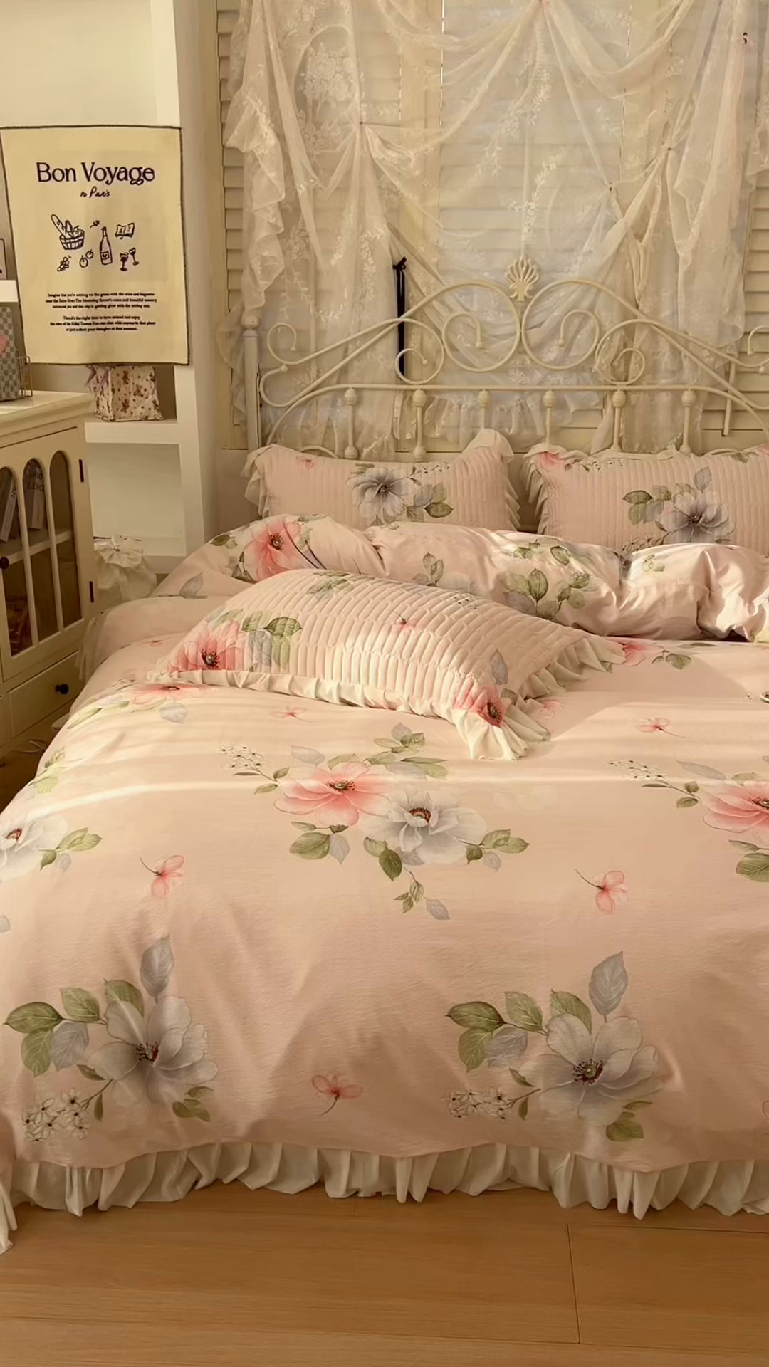 91家纺网 家纺一手货源 找家纺 提花大世界 2026新款冰肤纱法式花边凉感夏被夏凉被空调被被套凉席三件套床盖夹棉四件套 春日桃李