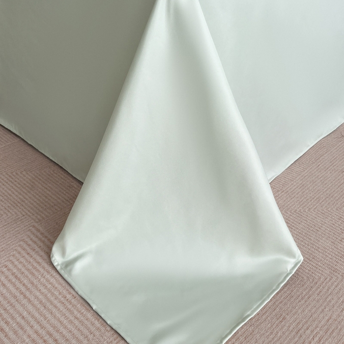 91家纺网 家纺一手货源 找家纺 金牛座家纺 2026新款细斜纹亮丝提花贴布绣重工刺绣四件套-潘妮系列 潘妮-薄荷绿