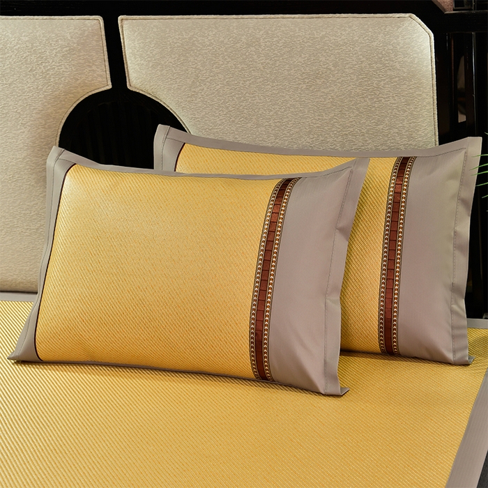 91家纺网 家纺一手货源 找家纺 小牛席业 2026新款对角绣冰藤双面席凉席席子 对角绣花-冰藤双面席浅咖