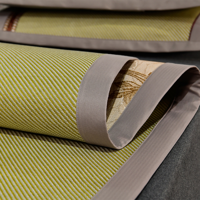 91家纺网 家纺一手货源 找家纺 小牛席业 2026新款对角绣冰藤双面席凉席席子 对角绣花-冰藤双面席青柠