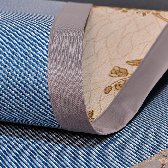 91家纺网 家纺一手货源 找家纺 小牛席业 2026新款对角绣冰藤双面席凉席席子 对角绣花-冰藤双面席海蓝