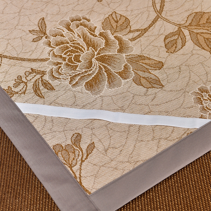 91家纺网 家纺一手货源 找家纺 小牛席业 2026新款对角绣冰藤双面席凉席席子 对角绣花-冰藤双面席黑咖