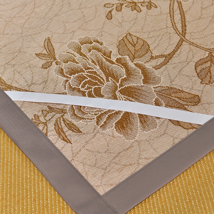 91家纺网 家纺一手货源 找家纺 小牛席业 2026新款对角绣冰藤双面席凉席席子 对角绣花-冰藤双面席浅咖