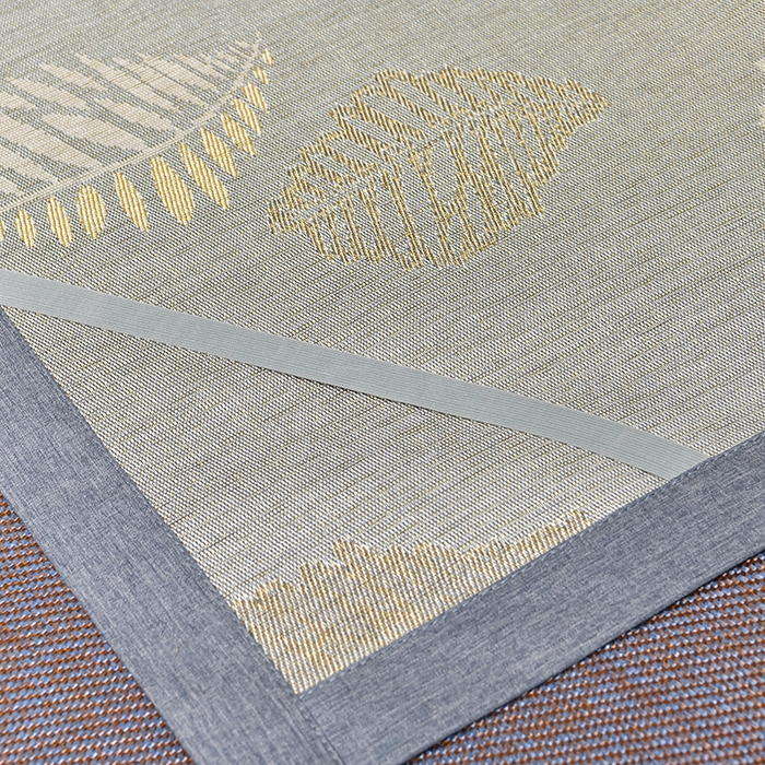 91家纺网 家纺一手货源 找家纺 小牛席业 2026新款对角绣冰藤双面席凉席席子 对角绣花-渐变冰藤咖色