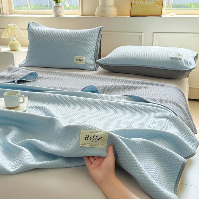 91家纺网 家纺一手货源 找家纺 （总）恋佳居 2026新款简约A类云涧冰格凉感丝竹纤维夏凉毯毯子午睡毯