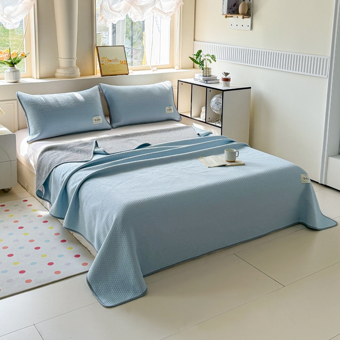 91家纺网 家纺一手货源 找家纺 （总）恋佳居 2026新款简约A类云涧冰格凉感丝竹纤维夏凉毯毯子午睡毯