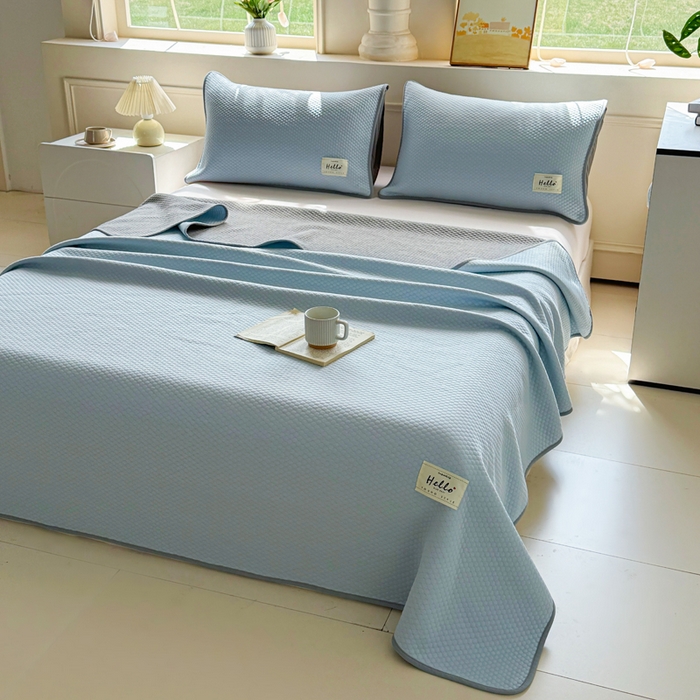 91家纺网 家纺一手货源 找家纺 （总）恋佳居 2026新款简约A类云涧冰格凉感丝竹纤维夏凉毯毯子午睡毯