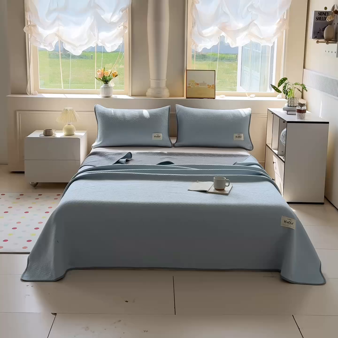 91家纺网 家纺一手货源 找家纺 （总）恋佳居 2026新款简约A类云涧冰格凉感丝竹纤维夏凉毯毯子午睡毯