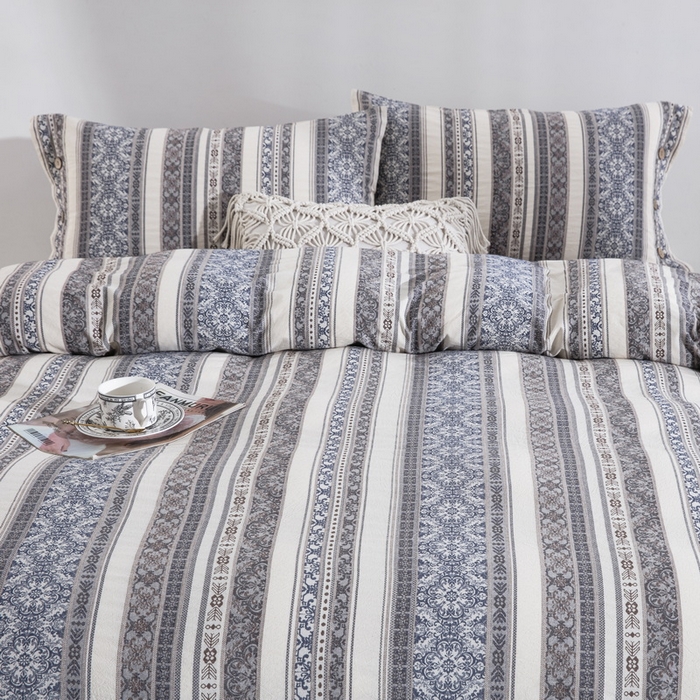 91家纺网 家纺一手货源 找家纺 双层纱家居 2026新款小清新双层纱四件套 波西米亚