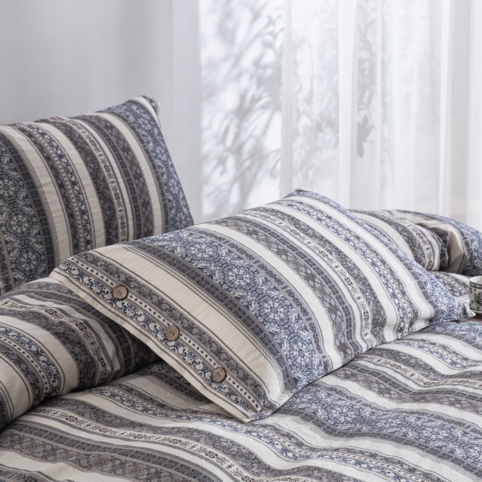 91家纺网 家纺一手货源 找家纺 双层纱家居 2026新款小清新双层纱四件套 波西米亚