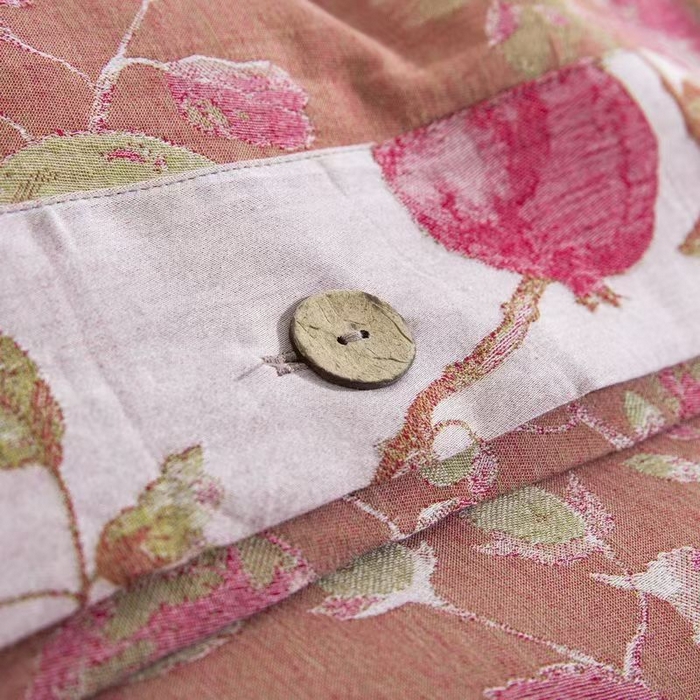 91家纺网 家纺一手货源 找家纺 双层纱家居 2026新款小清新双层纱四件套 红石榴