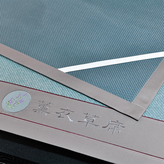 91家纺网 家纺一手货源 找家纺 小牛席业 2026新款加厚款经典藤席面薰衣草清香席凉席席子 薰衣草清香席-冰蓝