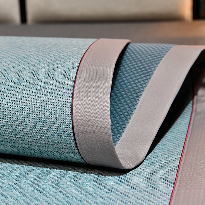 91家纺网 家纺一手货源 找家纺 小牛席业 2026新款加厚款经典藤席面薰衣草清香席凉席席子 薰衣草清香席-冰蓝