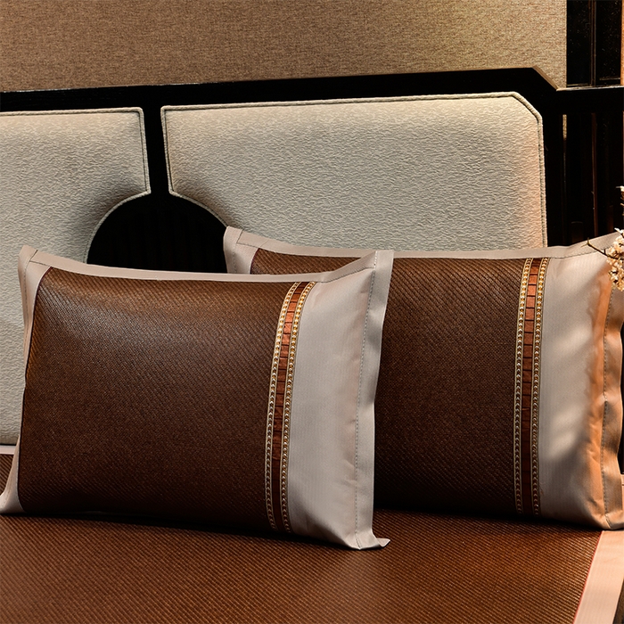 91家纺网 家纺一手货源 找家纺 小牛席业 2026新款加厚款经典藤席面薰衣草清香席凉席席子 薰衣草清香席-黑咖