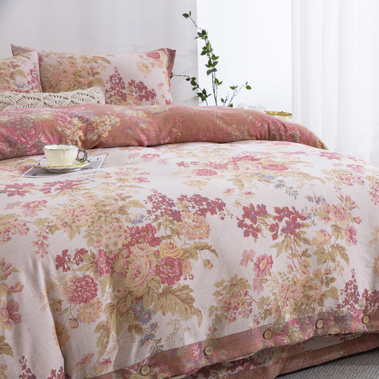 91家纺网 家纺一手货源 找家纺 （总）双层纱家居 2026新款小清新双层纱四件套