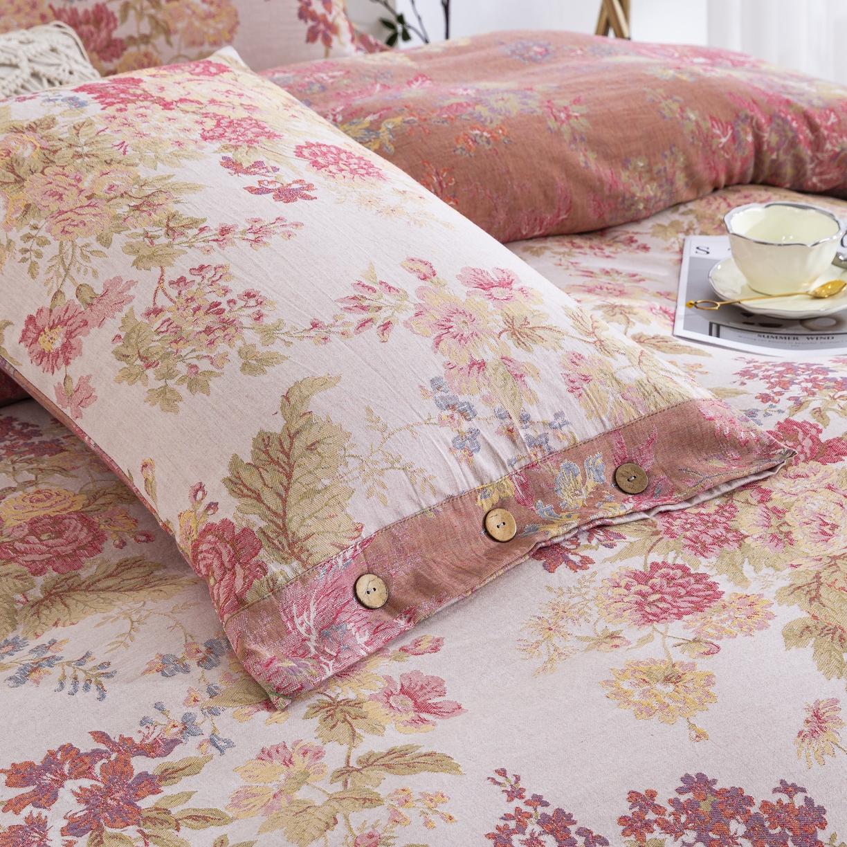 91家纺网 家纺一手货源 找家纺 （总）双层纱家居 2026新款小清新双层纱四件套