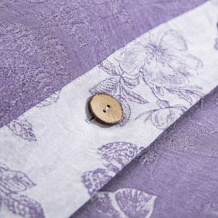 91家纺网 家纺一手货源 找家纺 双层纱家居 2026新款小清新双层纱四件套 梦蝶紫