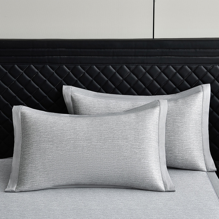 91家纺网 家纺一手货源 找家纺 小牛席业 2026新款铃兰冷感冰丝席凉席席子 铃兰-灰色