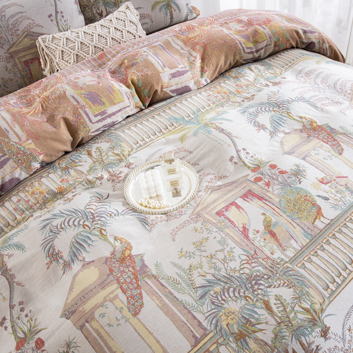 91家纺网 家纺一手货源 找家纺 双层纱家居 2026新款小清新双层纱四件套 亭亭玉立