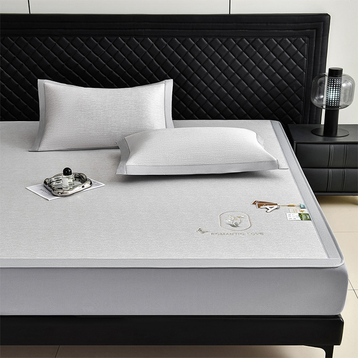 91家纺网 家纺一手货源 找家纺 （总）小牛席业 2026新款铃兰冷感冰丝席凉席席子床笠款